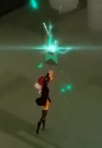 Red using a highlighted ability with visible particle trails